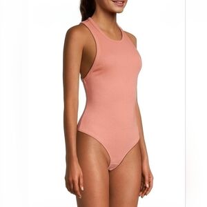 Free People Intimately Brexley Peachy Pink Bodysuit Size Large - New With Tags